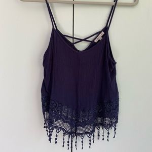 Lace bottom tank top